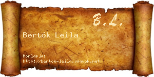 Bertók Leila névjegykártya